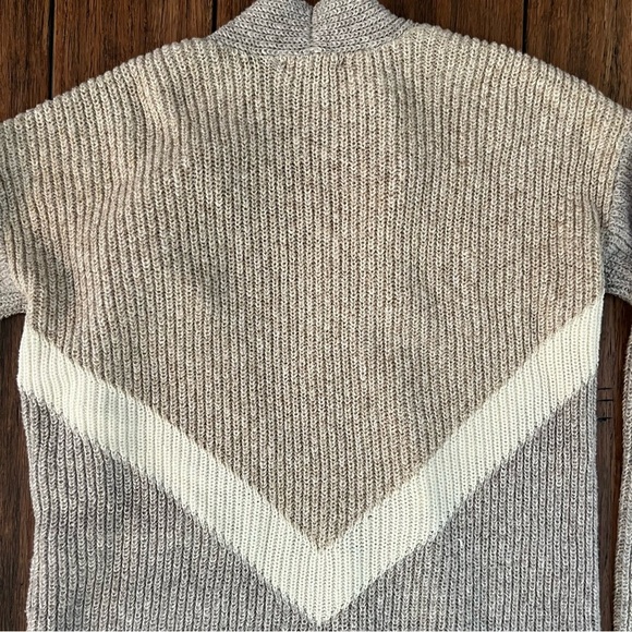 Maurices Open Front Longline Sweater Knit Neutral Small Grey Beige Cardigan - Picture 10 of 12